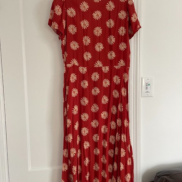 Madewell Daisy Daydream Ruffle Wrap Midi Dress - Size Small - Picture 5 of 7